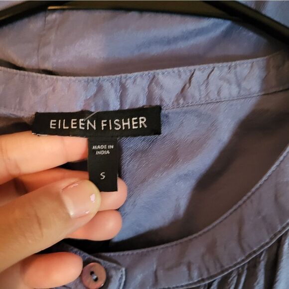 Eileen Fisher button down silk blouse - Picture 2 of 3
